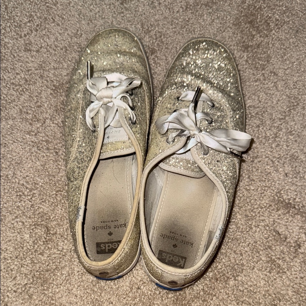 Kate Spade Gold Glitter Sneakers